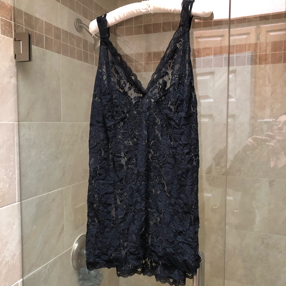NWT Cacique Black Lace Chemise Super Sexy Tank Night Slip nightgown 1x xxl new